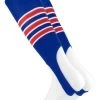 TCK Baseball Stirrups By Pattern D 3 Stripe With Featheredge Royal Scarlet White Large 14+ Yrs Old