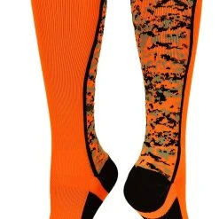 TCK Digital Camo OTC Socks Neon Orange Black