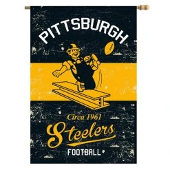 Evergreen Pittsburgh Steelers Vintage Linen House Flag