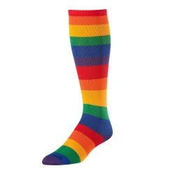TCK Krazisox Rainbow Stripes Over The Calf Socks Small Youth Shoe 12 - 4 Women 4 - 6
