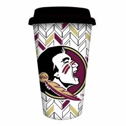 Evergreen Florida State Seminoles Personalize Ceramic Travel Coffee Mug, 10 Ounces