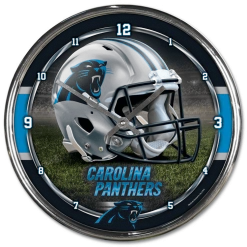 WinCraft Carolina Panthers Round Chrome Wall Clock