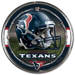 WinCraft Houston Texans Round Chrome Wall Clock