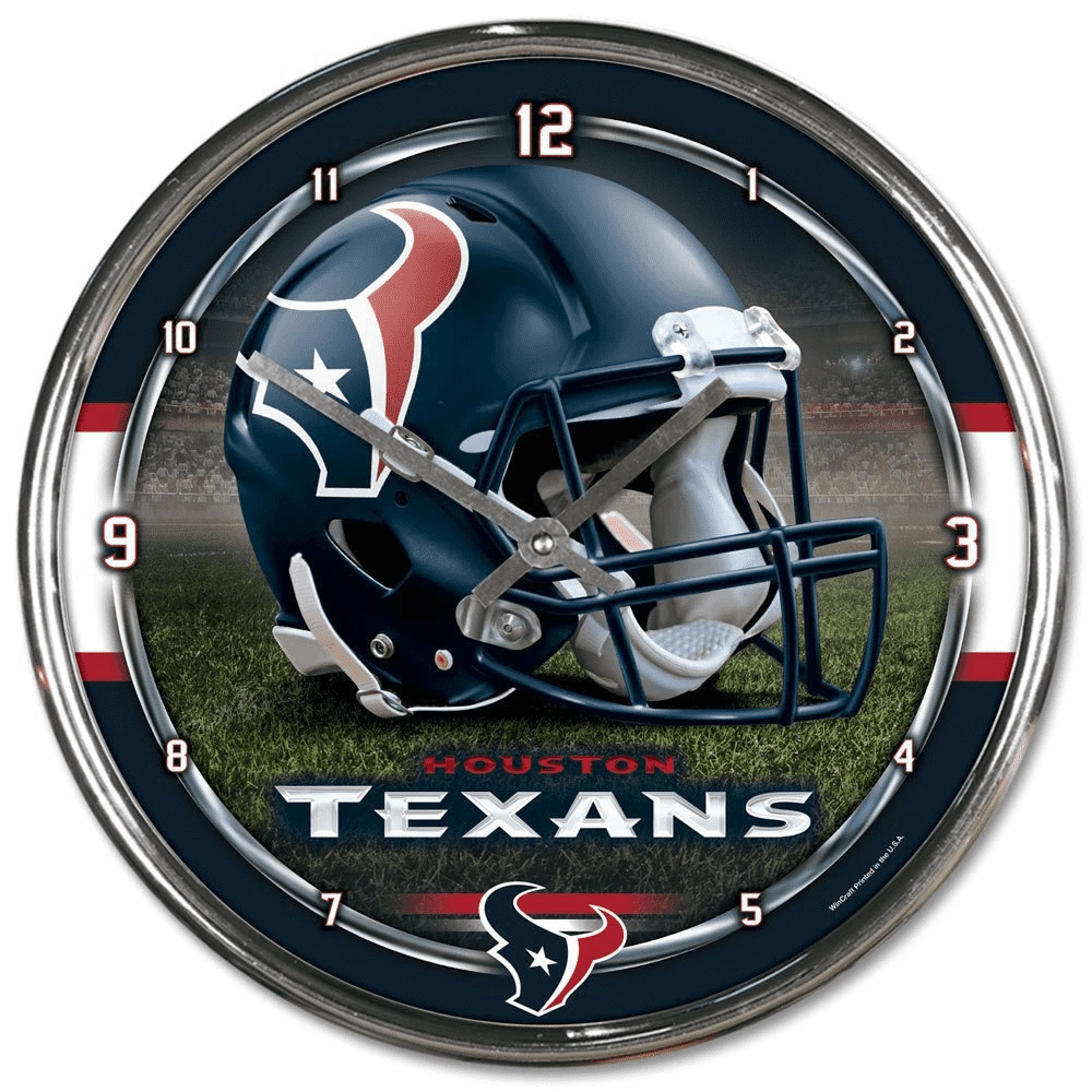 WinCraft Houston Texans Round Chrome Wall Clock