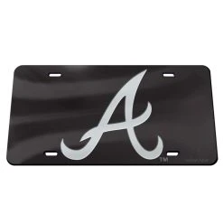 WinCraft Atlanta Braves Black Acrylic Classic License Plates