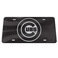 WinCraft Chicago Cubs Black Acrylic Classic License Plate