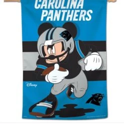 WinCraft CAROLINA PANTHERS / DISNEY MICKEY MOUSE VERTICAL FLAG 28" X 40"