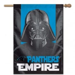 WinCraft CAROLINA PANTHERS / STAR WARS VADER VERTICAL FLAG 28" X 40"