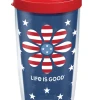 Tervis Life Is Good® - Daisy Stars And Stripes Wrap With Travel Lid