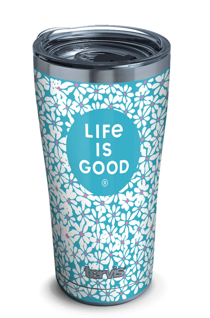 Tervis Life Is Good® - Small Daisies Stainless Steel With Slider Lid 3 Tervis Life Is Good® - Small Daisies Stainless Steel With Slider Lid