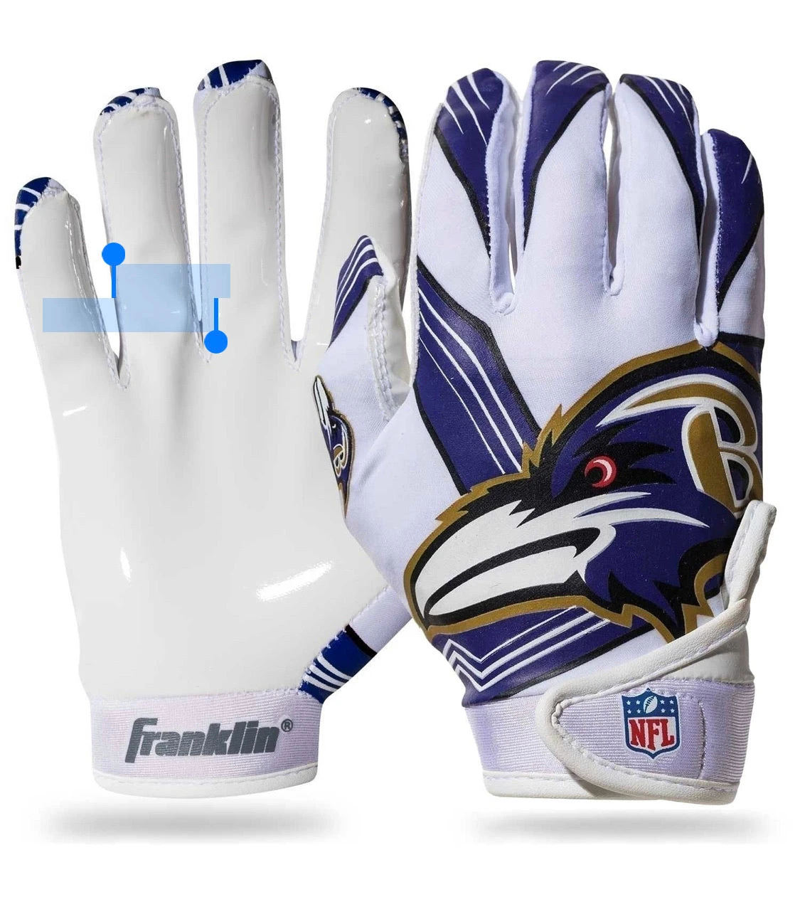 Franklin Baltimore Ravens Youth Receiver Gloves