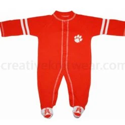 Creative Knitwear Clemson Tigers Sports Shoe Footed Romper