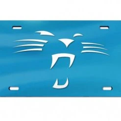 WinCraft CAROLINA PANTHERS WHISKERS BLUE BACKGROUND ACRYLIC CLASSIC LICENSE PLATES