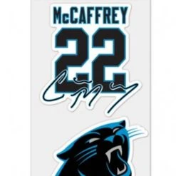 WinCraft Carolina Panthers Perfect Cut Decal Set Of Two 4"X 4" Christian McCaffrey