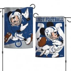 WinCraft Indianapolis Colts Mickey Mouse 2 Sided Garden Flag 12.5" X 18"