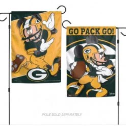 AtlanticCoastSports Green Bay Packers / Disney 2 SIded Garden Flag 12.5" X 18"