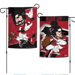 WinCraft Atlanta Falcons Mickey Mouse 2 Sided Garden Flag 12.5" X 18"