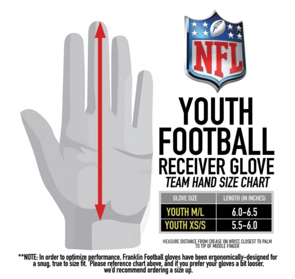 Franklin Baltimore Ravens Youth Receiver Gloves - Image 2