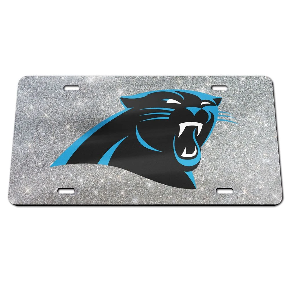 WinCraft Carolina Panthers Glitter Background Acrylic Classic License Plate