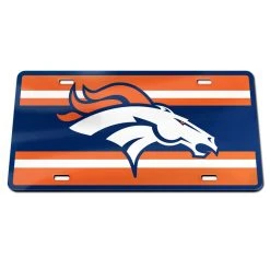 WinCraft Denver Broncos Stripes Specialty Acrylic License Plate