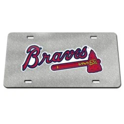 WinCraft Atlanta Braves Glitter Specialty Acrylic Classic License Plates